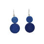 Blue coconut shell hook earrings