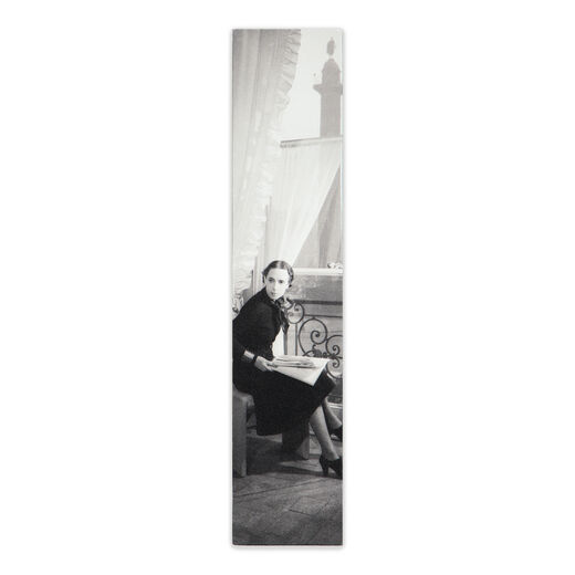 Leather bookmark featuring Elsa Schiaparelli image taken by Francois Kollar