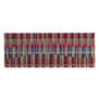 Multicoloured embroidered checked wool scarf