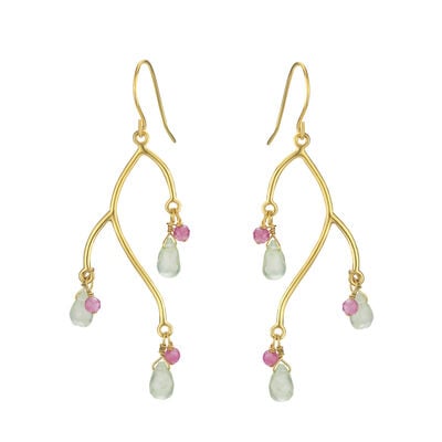 Branch drop earrings by Mounir