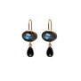 Labradorite and black onyx hook earrings by Mirabelle