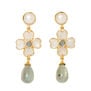 Moonstone, green amethyst and pearl flower earrings by Carousel Jewels