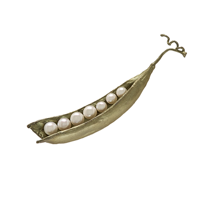 Pearl pea pod brooch by Michael Michaud