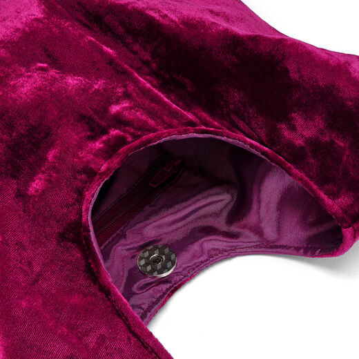 Burgundy velvet loop bag