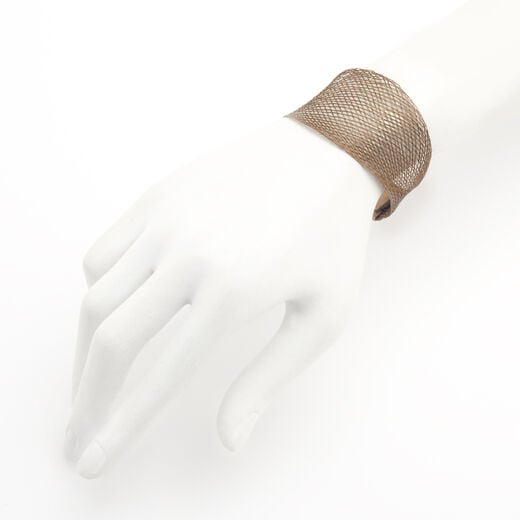 Copper open weave bracelet by Sarah Cavender