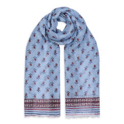 Light blue floral breeze scarf
