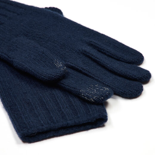 Men's navy wool gloves