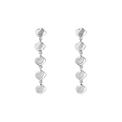 Silver teardrop long earrings by Mounir