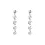 Silver teardrop long earrings by Mounir