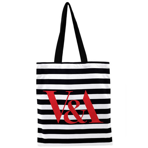 White stripe tote bag