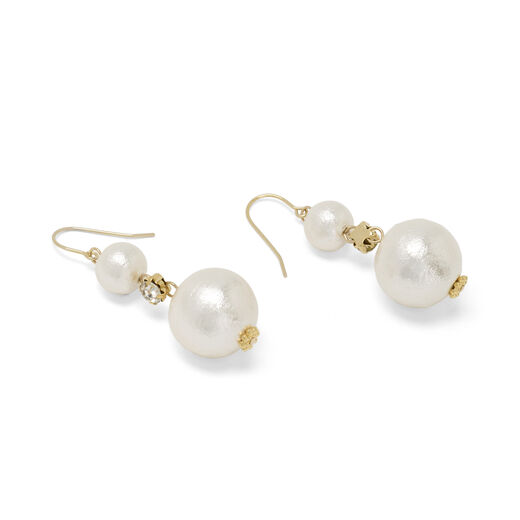 Cotton pearl and crystal earrings by Anq