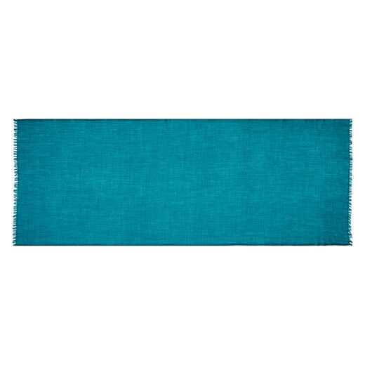 Peacock blue merino scarf by Kashmir Loom