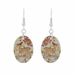 Woodland deer ceramic hook earrings