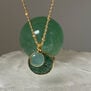 Jade and chalcedony pendant necklace by Mirabelle