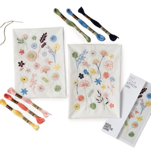 Wildflowers embroidery kit by Wool and the Gang