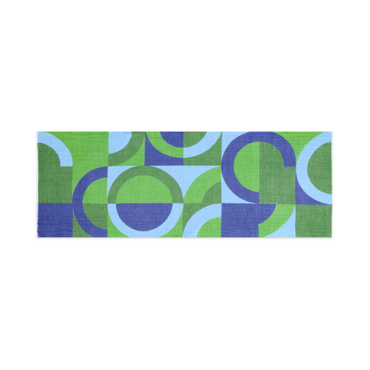 Blue and green circle scarf