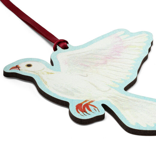 V&A dove wooden Christmas decoration by Polly Fern