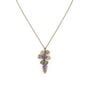 Glass and hand painted bronze necklace featuring a waterlily design