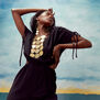 Circle drop collar necklace by Adele Dejak