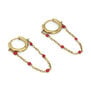 Suspended chain hoop earrings