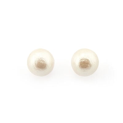 Cotton pearl stud earrings by Anq