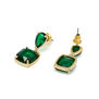 Green faceted gem drop earrings
