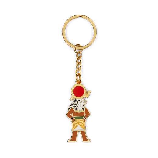Enamel keyring featuring an illustration of the ancient Egyptian god Ra.