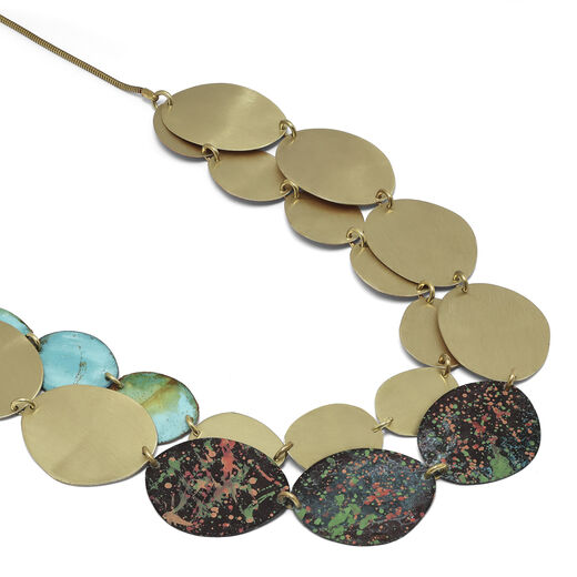Flowers statement brass necklace by Sibilia