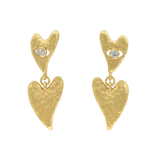 Evil eye heart stud earrings by Ottoman Hands