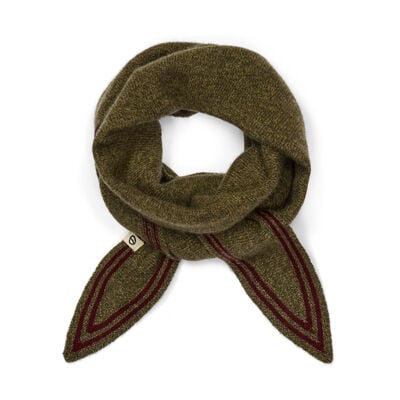 Green cashmere neckerchief scarf