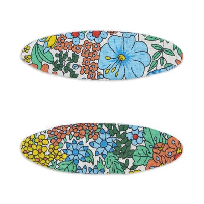 Multicoloured floral hair clips