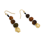 Hook earrings made with offcuts of silk photographed against a white background.