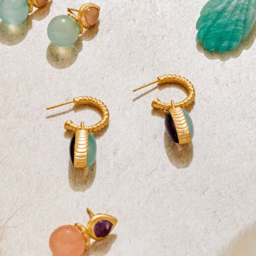 Amethyst and aqua chalcedony earrings by Carousel Jewels