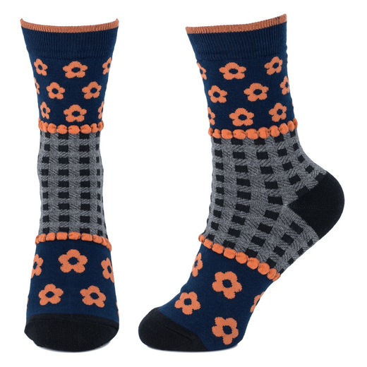 Navy tartan socks