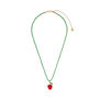 Raspberry glass beaded necklace