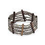 Coffee wood metallic beaded bracelet
