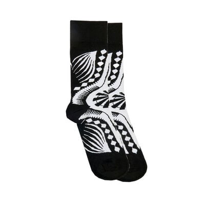 Dashiki black & white socks by Afropop