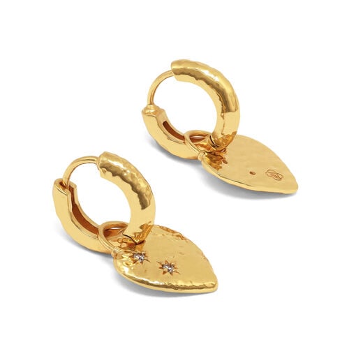 Heart gem huggie earrings by Ottoman Hands