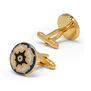 Owen Jones pink and blue enamel cufflinks by Azga