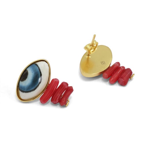 Porcelain evil eye earrings by Ottoman Hands