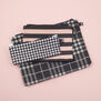 Houndstooth canvas pouch