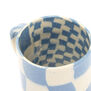 Blue check coffee mug