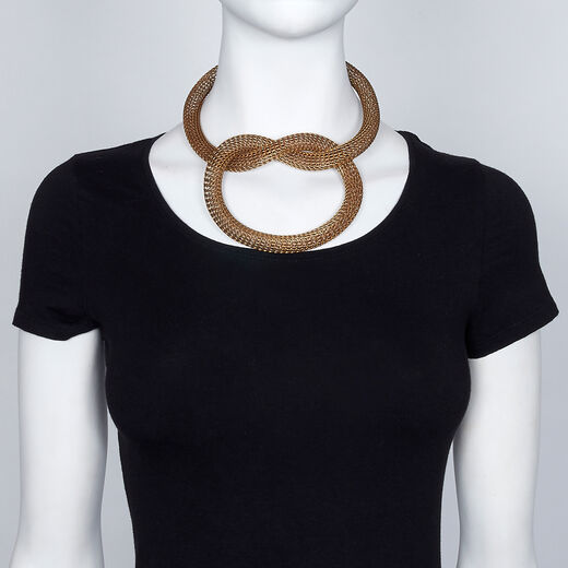 Antique brass woven necklace by Sarah Cavender