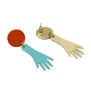 Blue hand brass earrings by Sibilia