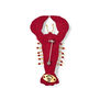 Lobster embroidered brooch