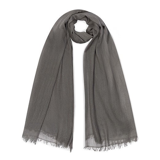 Pebble grey merino scarf by Kashmir Loom