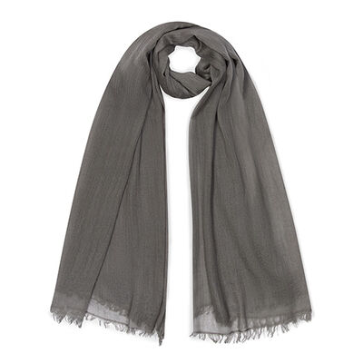 Pebble grey merino scarf by Kashmir Loom