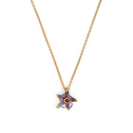 Purple flower necklace by Michael Michaud