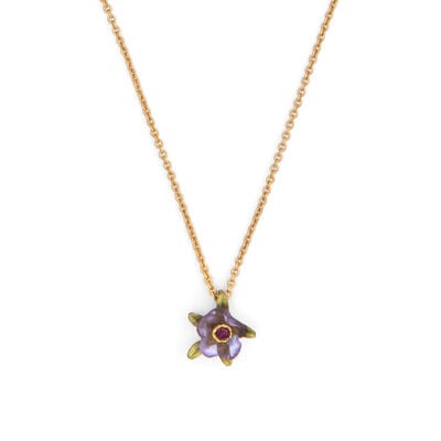 Purple flower necklace by Michael Michaud