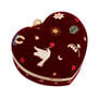 Velvet embroidered heart jewellery box by Fable England